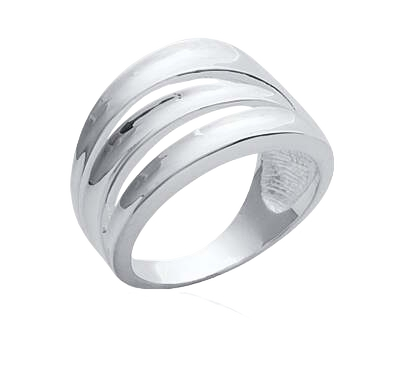Lykken leveä hopeinen crossover sormus 14 mm