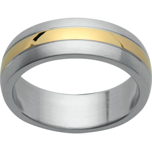 Lykka sileä kaksivärinen  terässormus 6mm