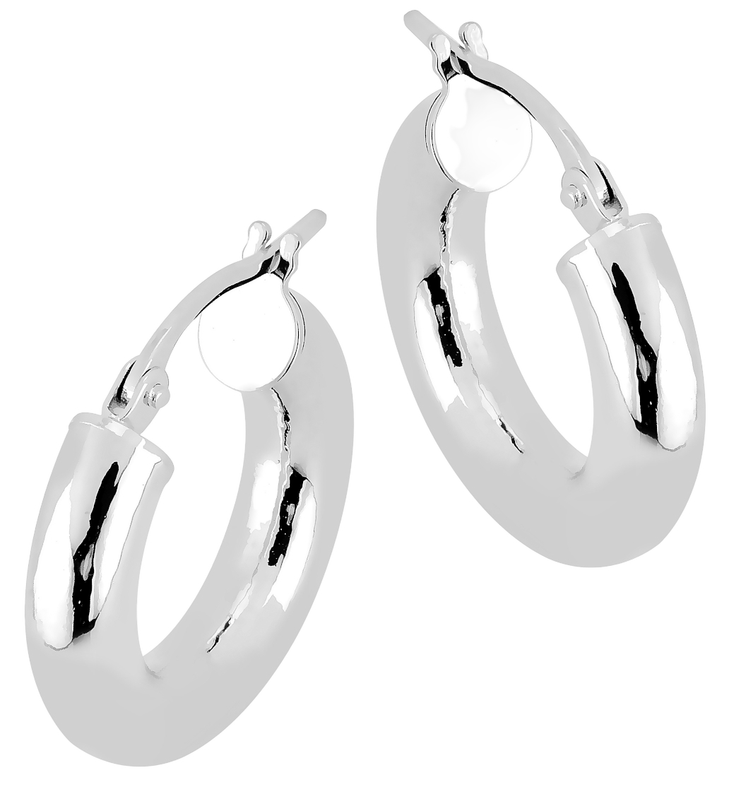 Lykken Casuals hopeiset korvarenkaat 10 x 4 mm