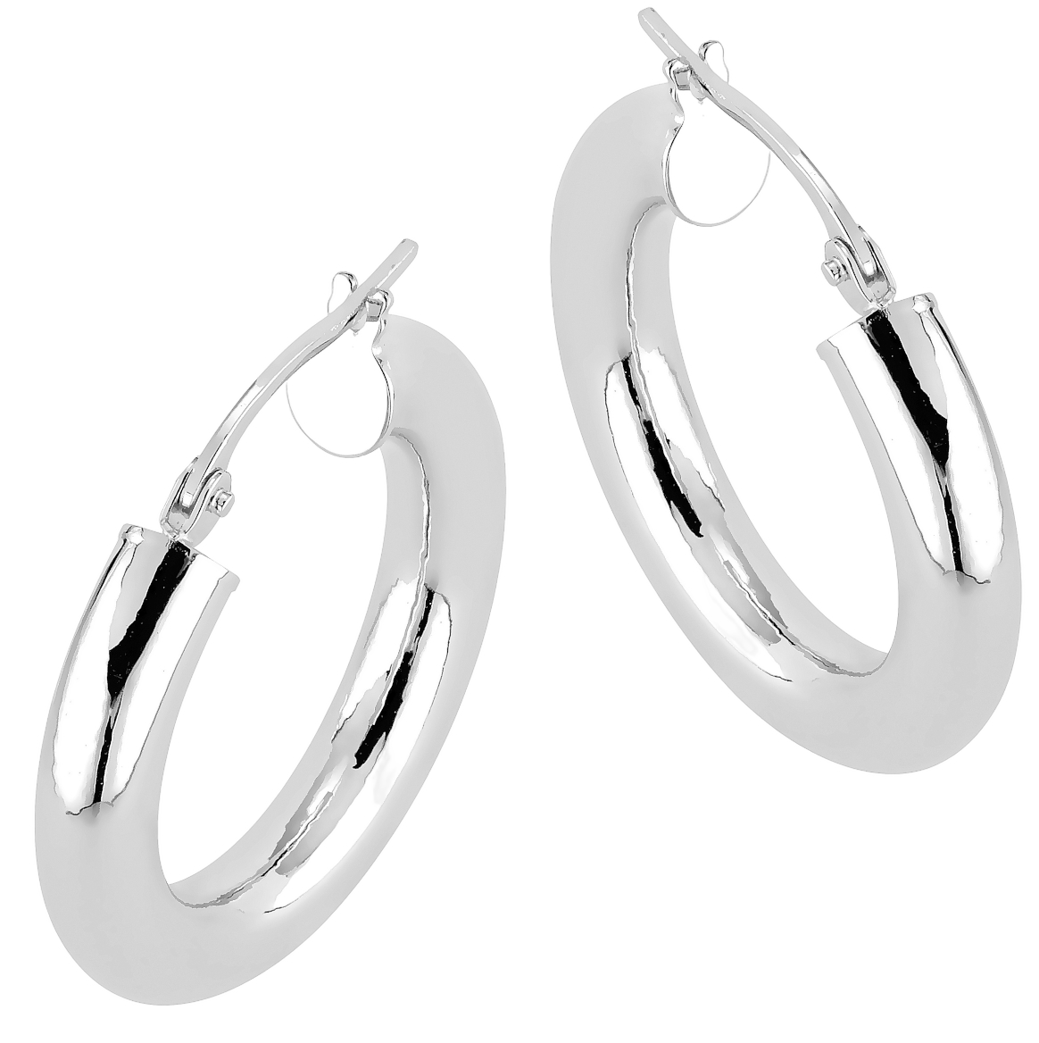 Lykken Casuals hopeiset korvarenkaat 15 x 4 mm