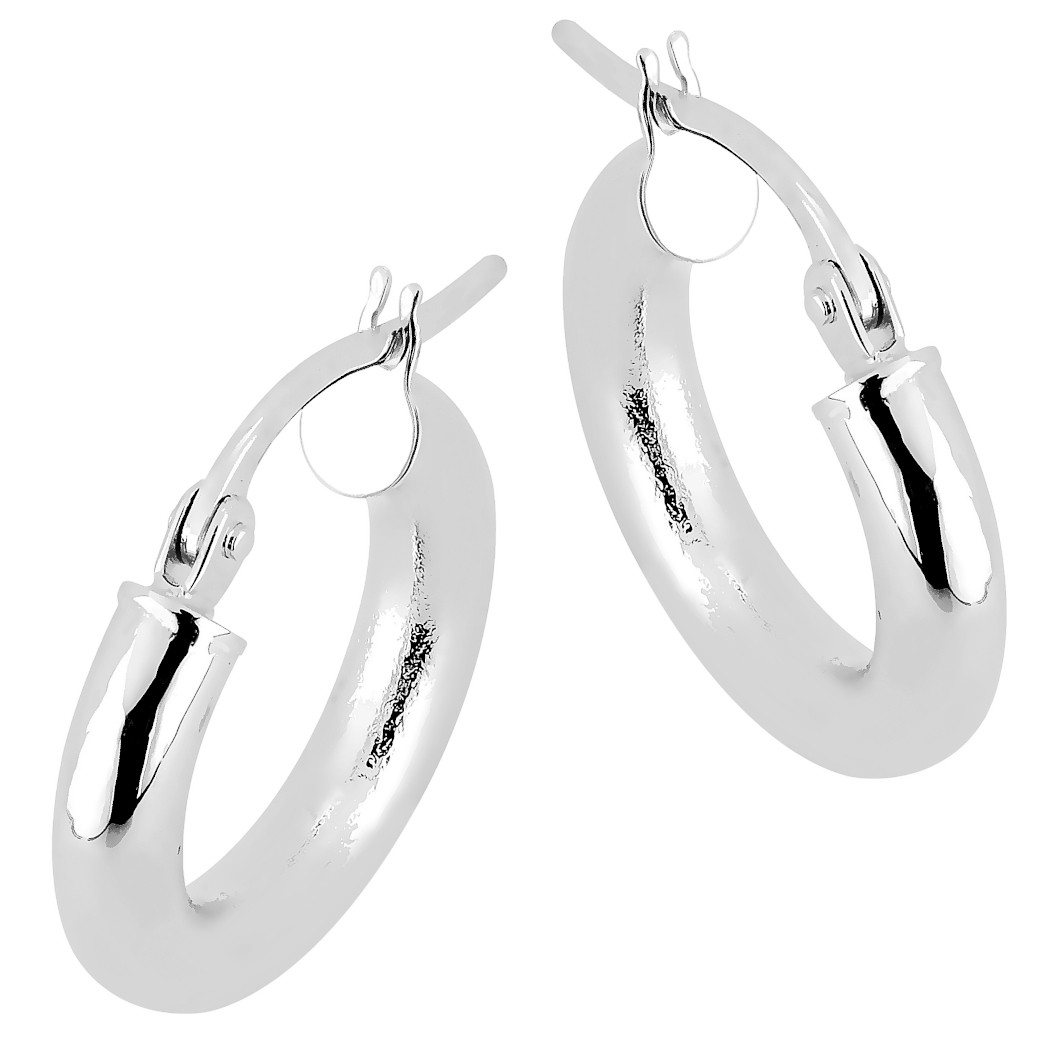 Lykken Casuals hopeiset korvarenkaat 10 x 3 mm