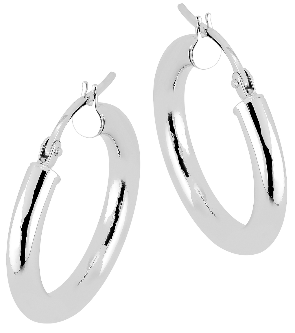 Lykken Casuals hopeiset korvarenkaat 15 x 3 mm