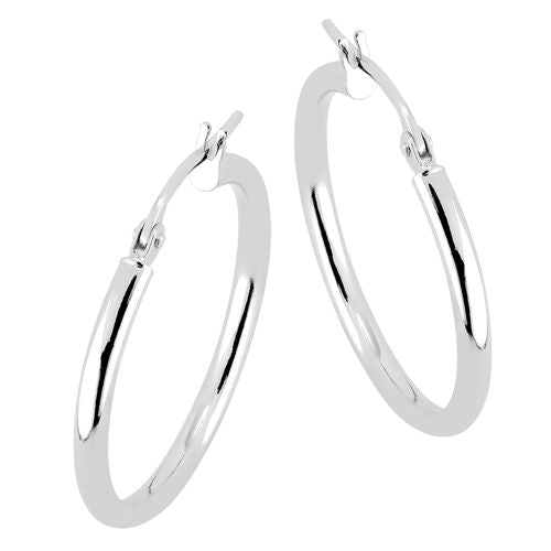 Lykka Casuals hopeiset korvarenkaat 20 x 2 mm