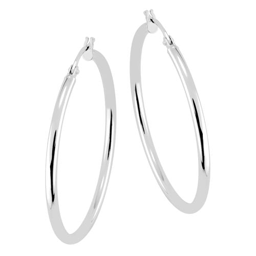 Lykka Casuals hopeiset korvarenkaat hoops 30 x 2 mm