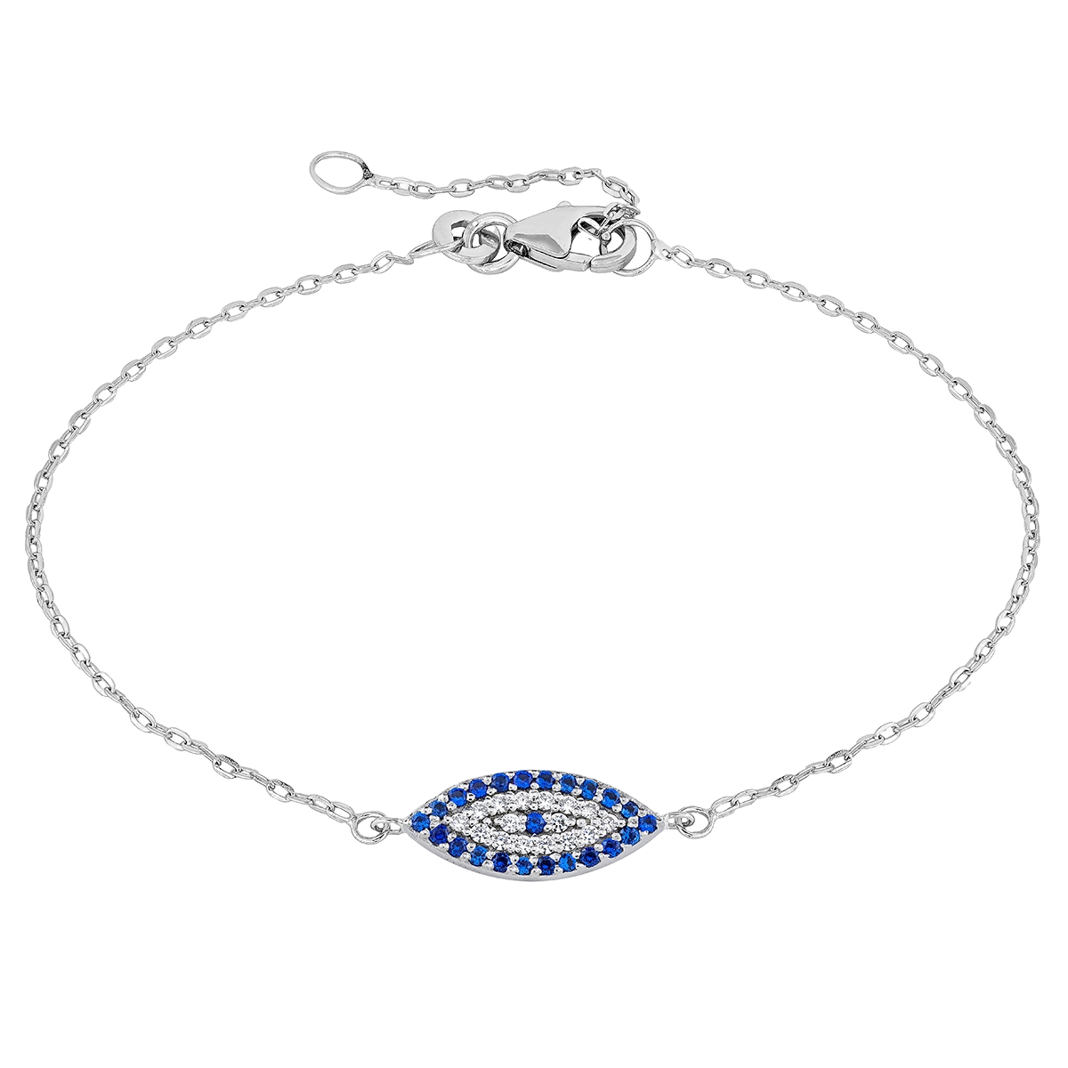 Lykken Symbols Hamsa Eye hopearannekoru