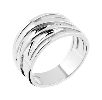 Lykken Casuals leveä crossover hopeasormus 12 mm