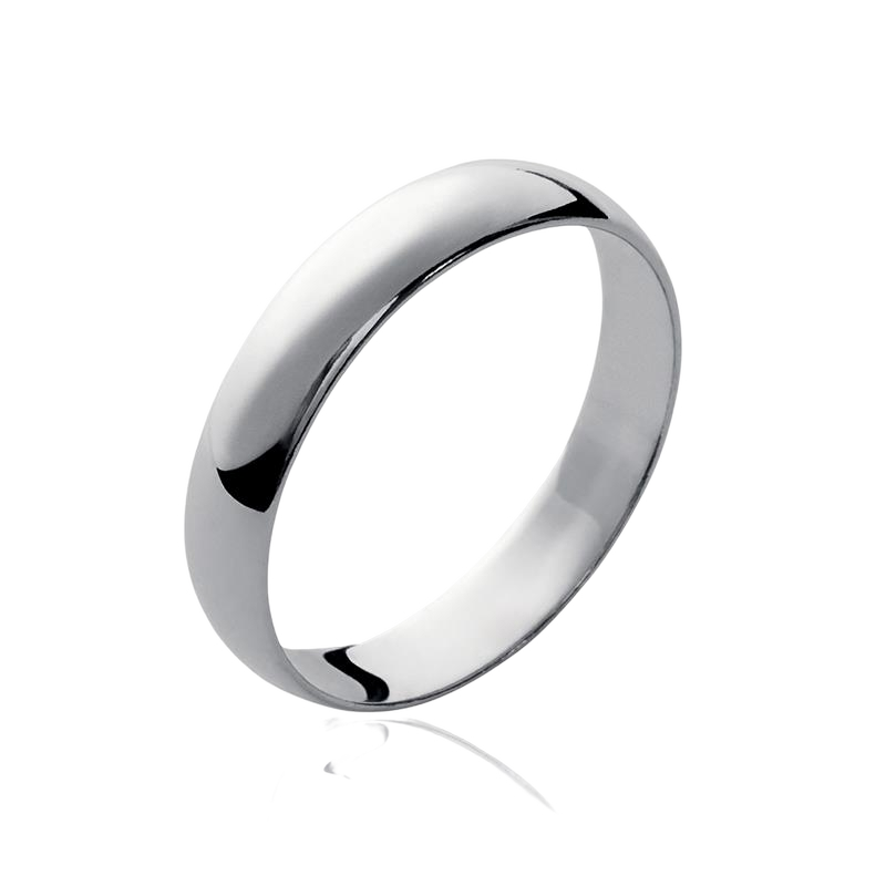 Lykken Casuals puolipyöreä sileä hopeasormus 3,8 mm