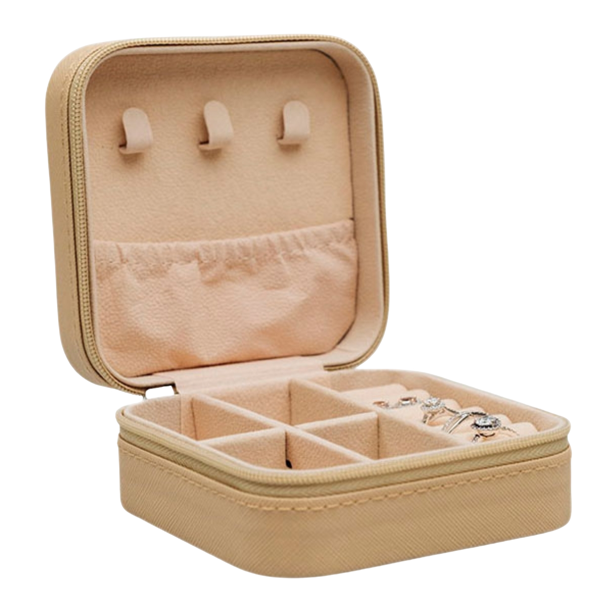 Lykken keinonahkainen beige neliö korurasia