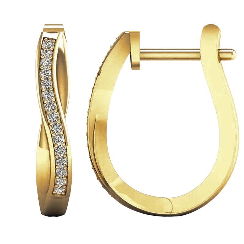 Lykken Elegance kultaiset timanttikorvakorut 3,7 x 19,2 mm