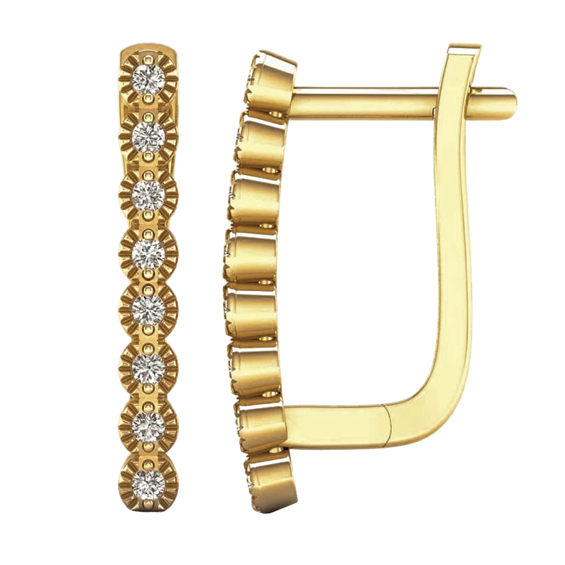 Lykken Elegance kultaiset timanttikorvakorut 2,2 x 17 mm
