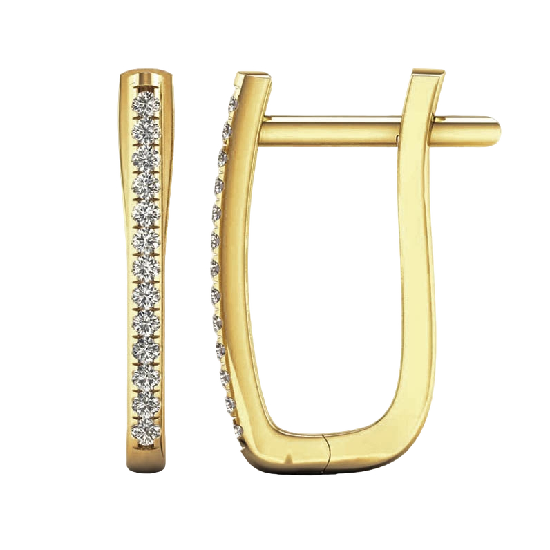 Lykken Elegance kultaiset timanttikorvakorut 1,7 x 15,1 mm