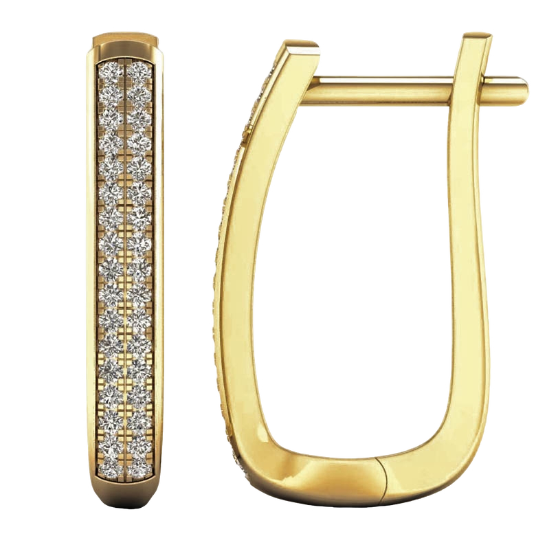 Lykken Elegance kultaiset timanttikorvakorut 3,2 x 19,2 mm