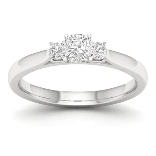 Lykka Elegance kolmikivinen timanttisormus valkokulta