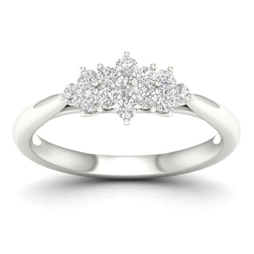 Lykka Elegance monikivinen timanttisormus valkokulta