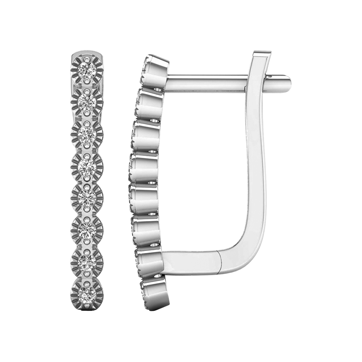Lykken Elegance valkokultaiset timanttikorvakorut 2,2 x 17 mm