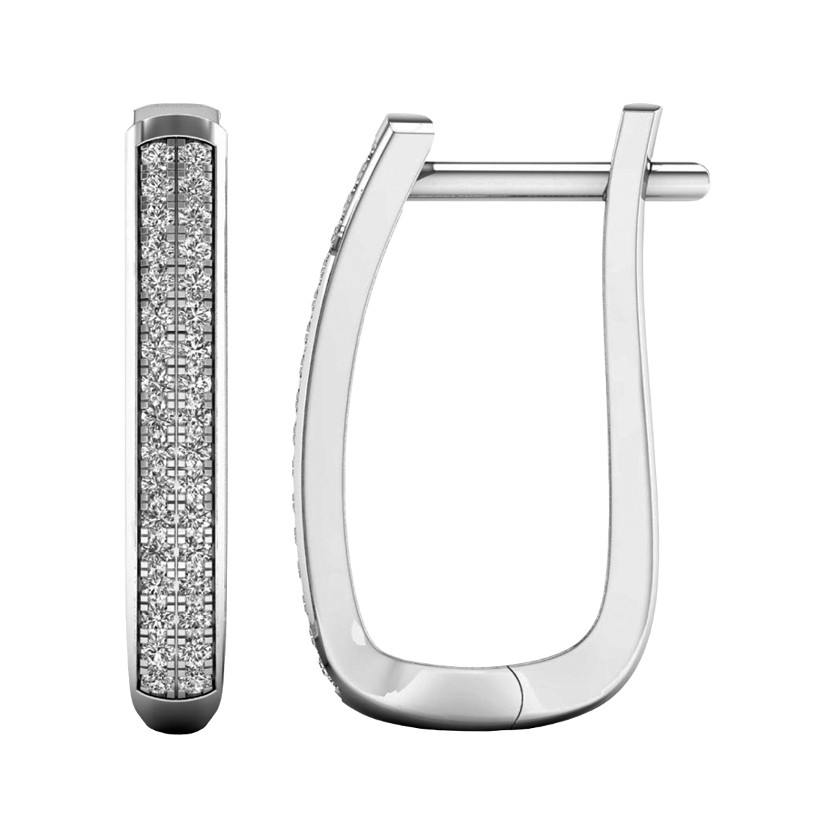 Lykken Elegance valkokultaiset timanttikorvakorut 3,2 x 19,2 mm