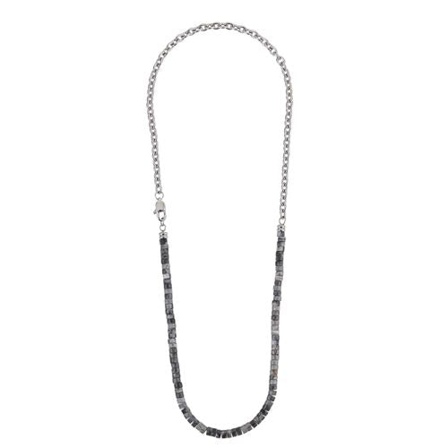 Lykka Strong jasperkaulakoru harmaa 50 cm