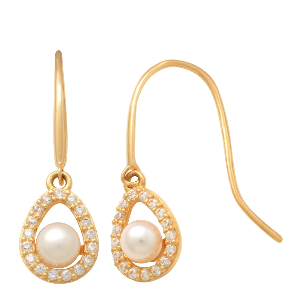 Lykken Pearls riippuvat helmikoukkukorvakorut 9K