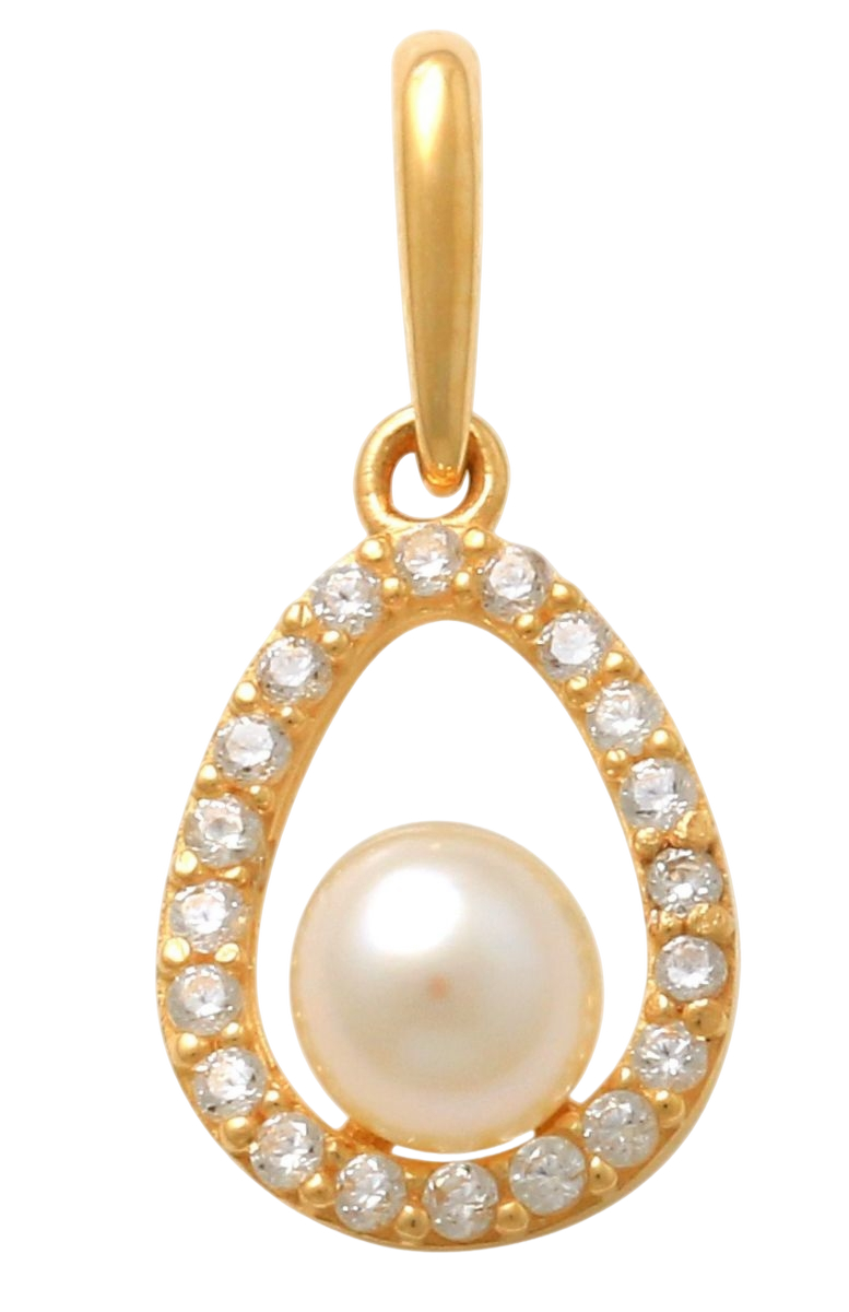 Lykken Pearls Oval 9K helmikultariipus zirkonioilla