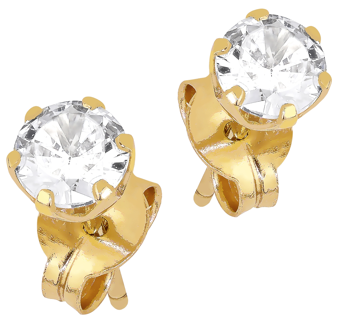 Lykken Casuals kultaiset yksikiviset tappikorvakorut 4 mm