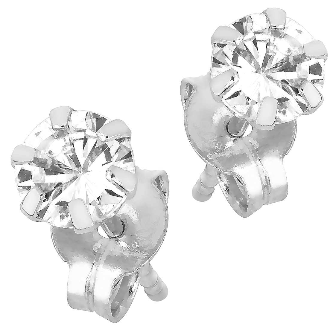 Lykken Casuals valkokultaiset korvakorut 4 mm