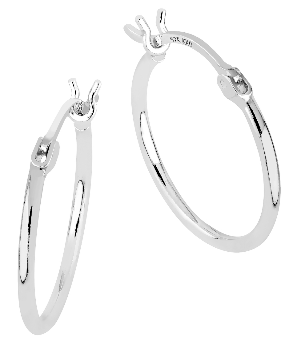 Lykken Casuals hopeiset korvarenkaat 10 x 1,5 mm