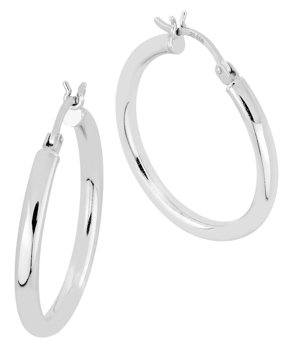 Lykken Casuals hopeiset korvarenkaat 30 x 3 mm