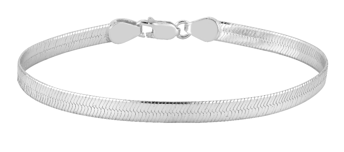 Lykken Basics hopeinen herringbone ranneketju 5,10 mm