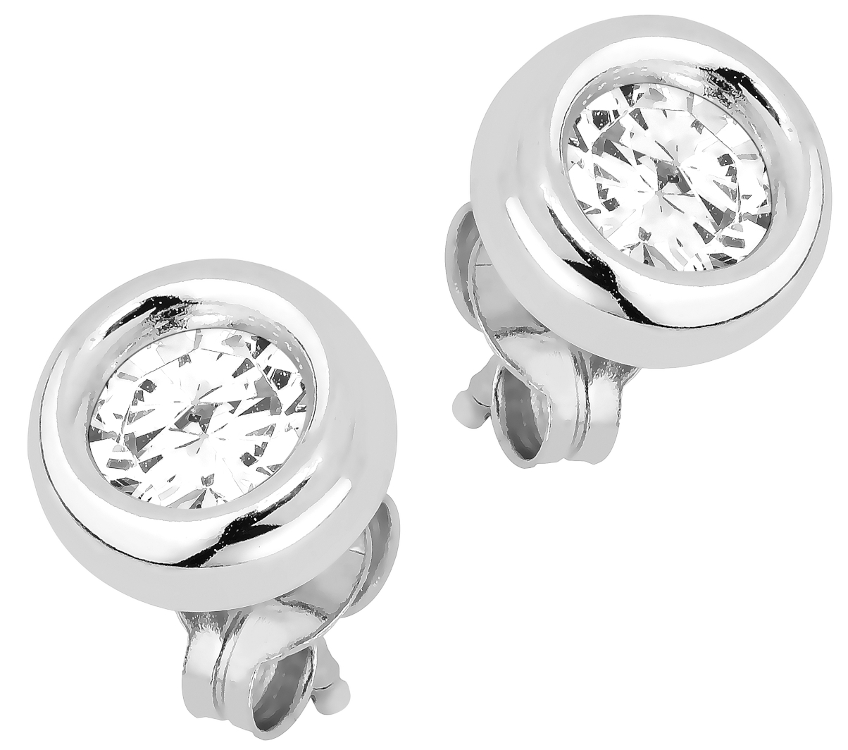 Lykken Casuals valkokultaiset tappikorvakorut solitaire 4 mm
