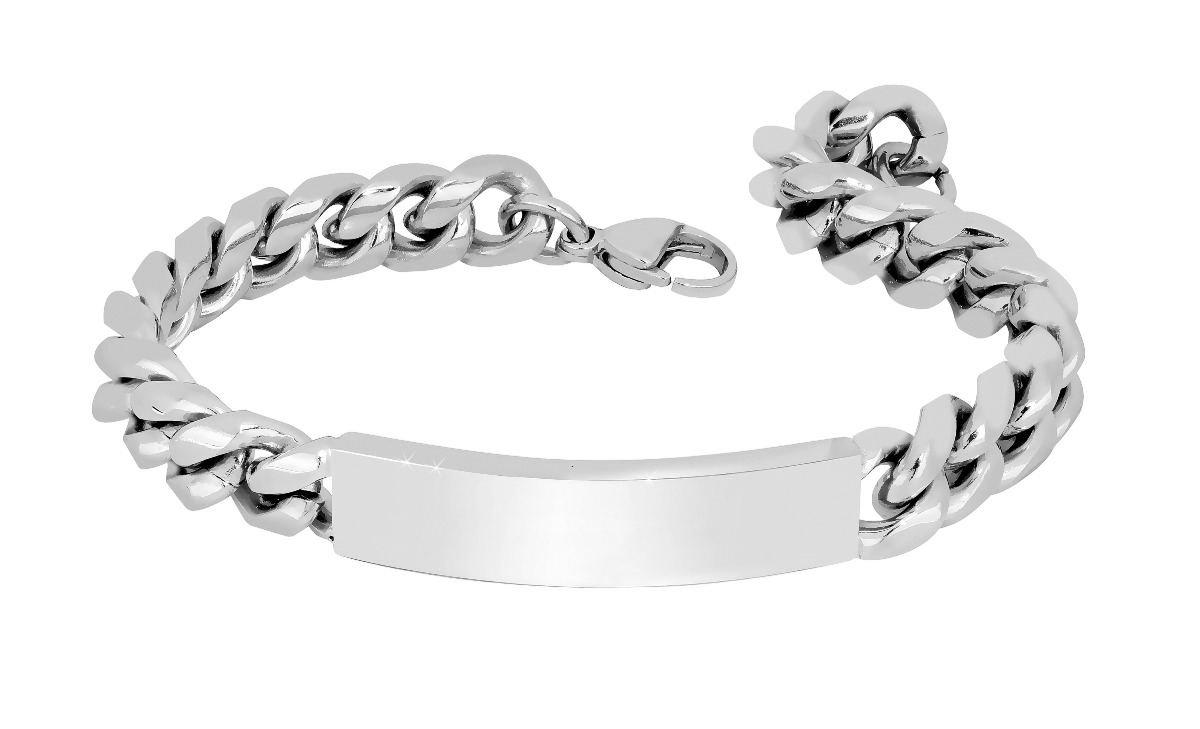 Lykken Strong laattaranneketju 8 mm hopeanvärinen