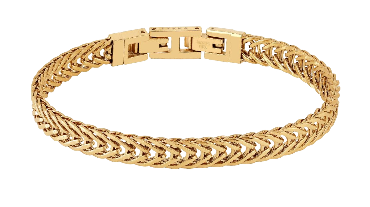 Lykken Strong Franco rannekoru teräs kullanvärinen 20.5 cm