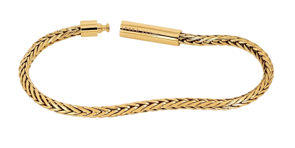 Lykken Strong Foxtail teräsrannekoru kullanvärinen 20.5 cm