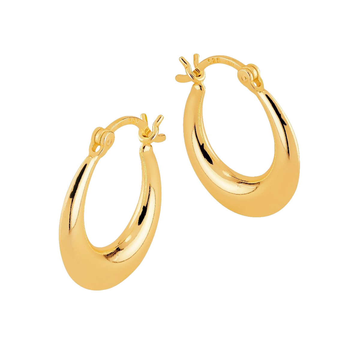 Lykken Casuals chunky kullatut korvarenkaat hopea 19 mm