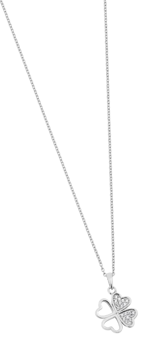 Lykken Symbols neliapila pave hopeakaulakoru 42+3 cm