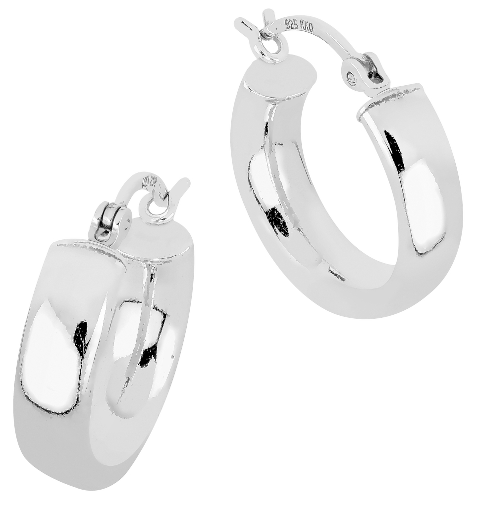 Lykken Casuals hopeiset korvarenkaat 15 x 5,5 mm