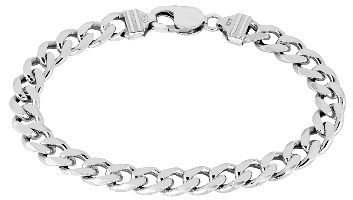 Lykken Basics hopeinen panssariranneketju 8,5 mm