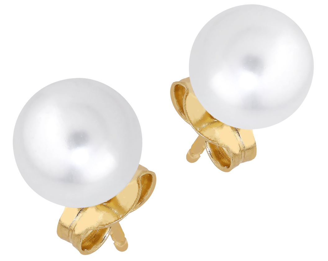 Lykken Pearls kultaiset tappikorvakorut helmi 6,5 mm