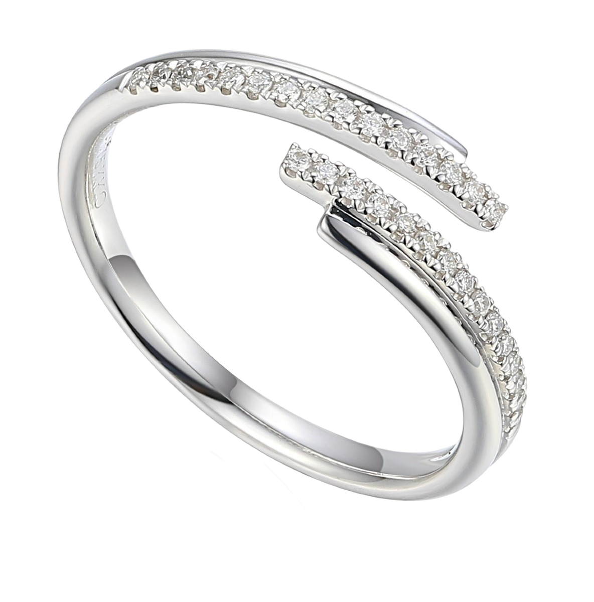 Lykken Elegance bypass kietoutuva timanttisormus 0,10 ct