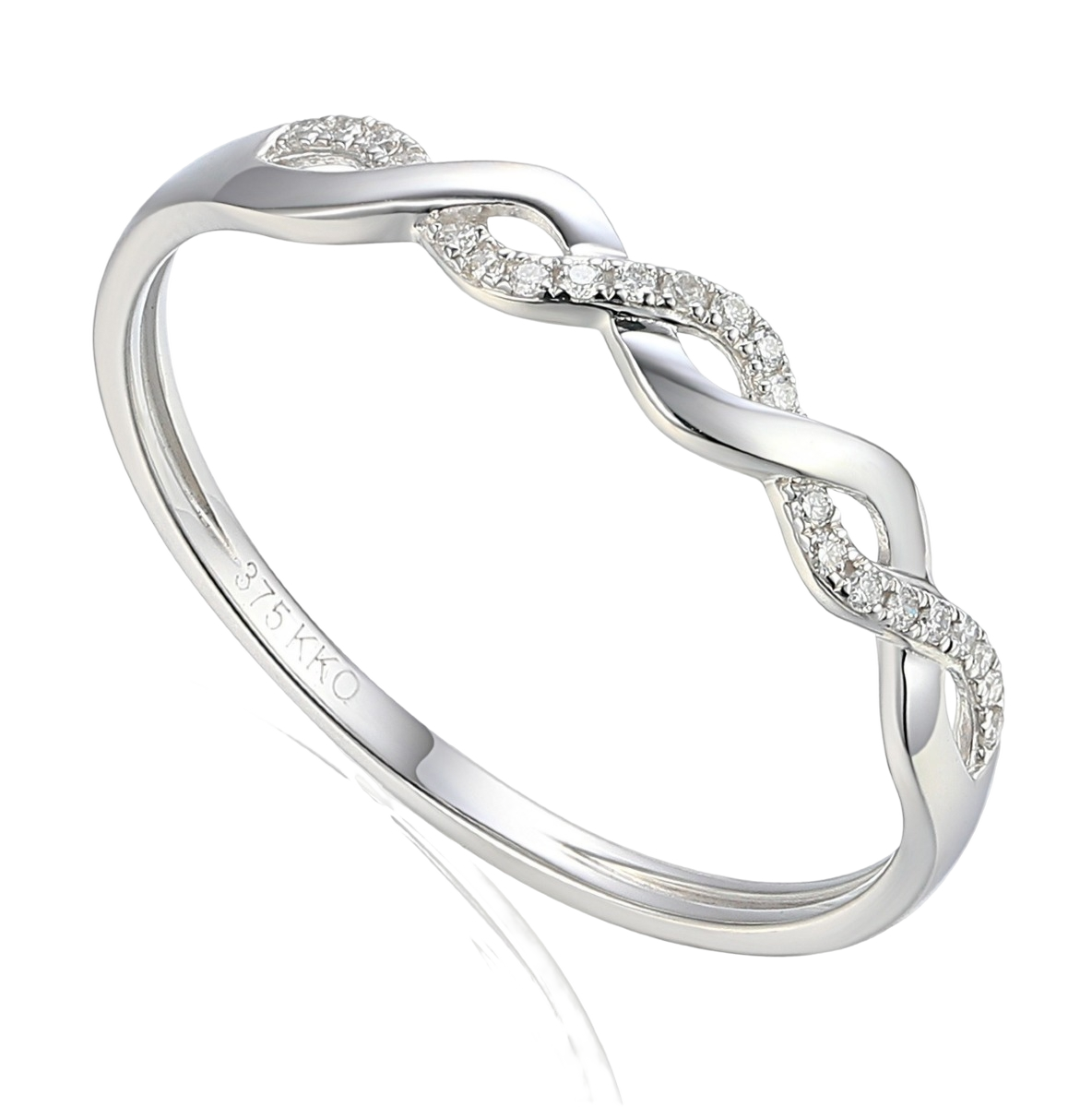 Lykken Elegance Aalto valkokultatimanttisormus 0,06 ct