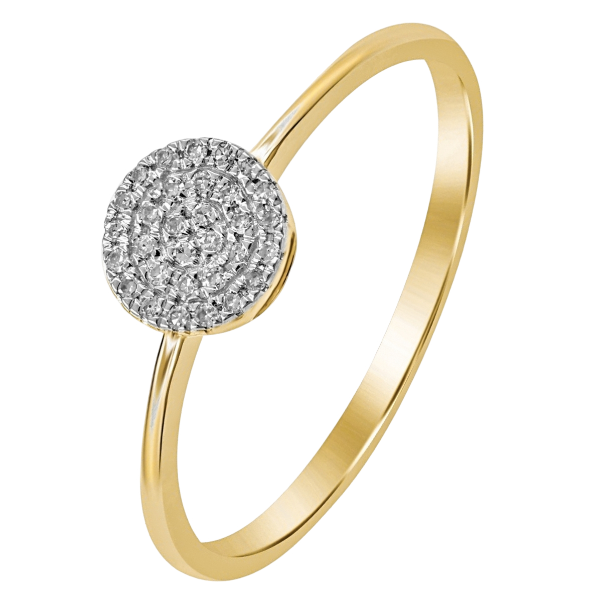 Lykken Elegance pavè keltakulta timanttisormus 0,08 ct