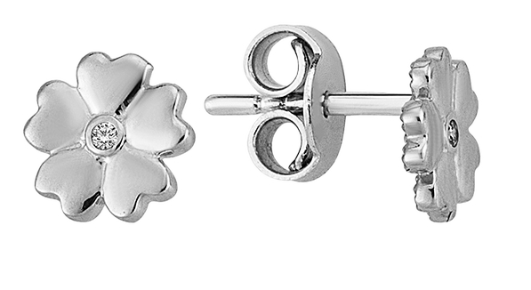 Lykken Symbols valkokultaiset korvakorut kukka 7 mm