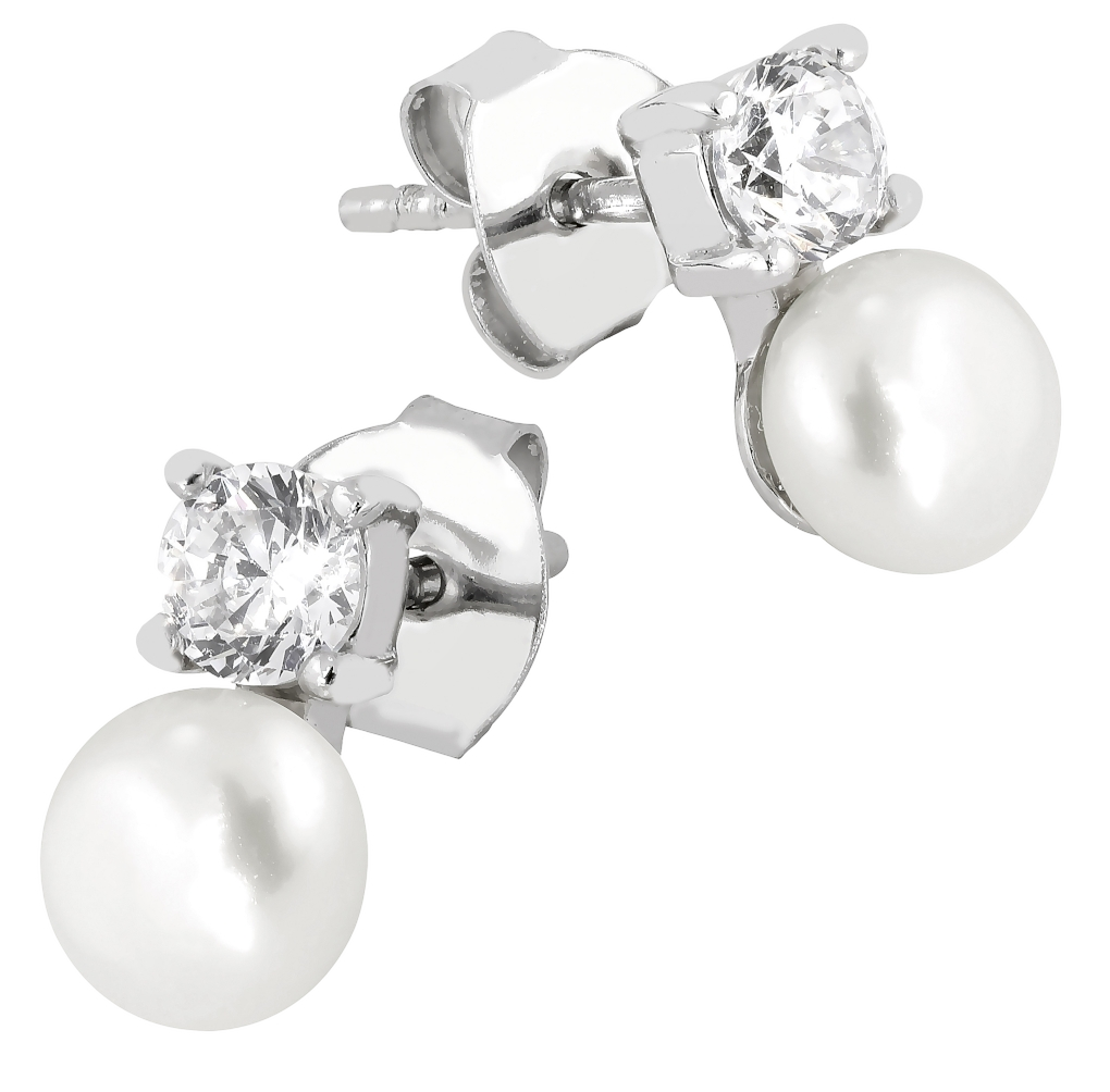 Lykken Pearls hopeiset tappikorvakorut 6 mm