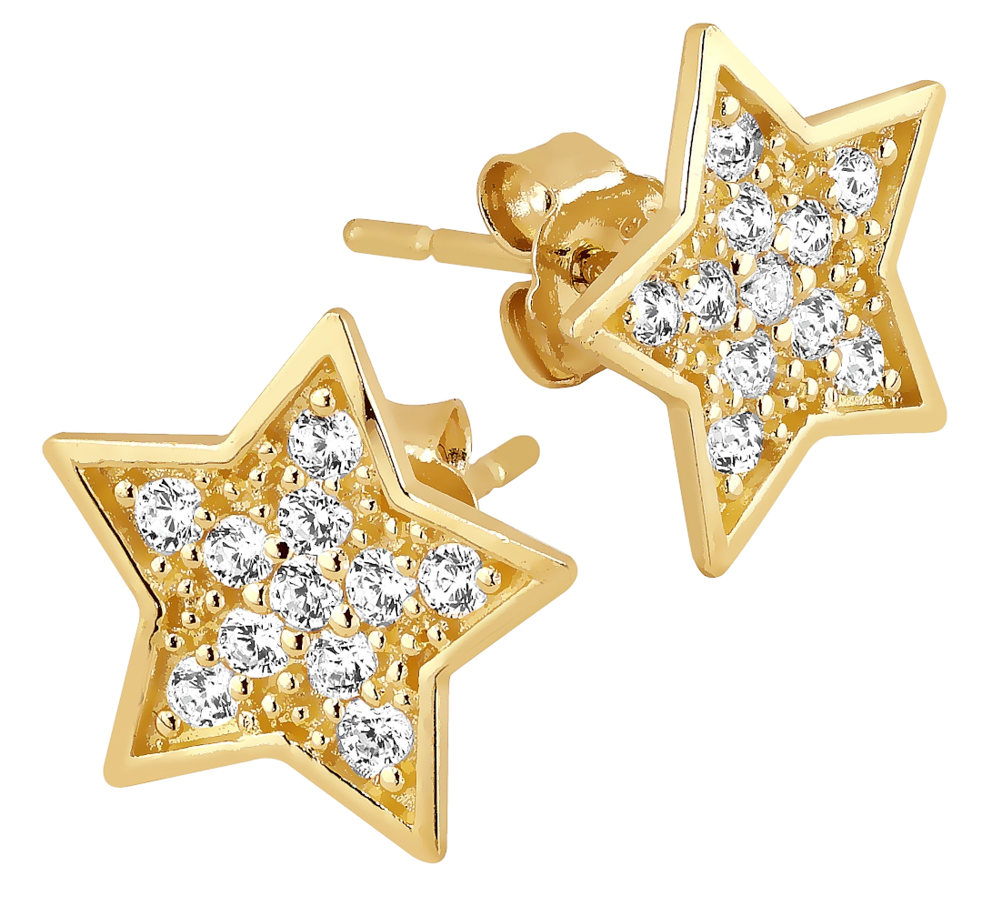 Lykken Symbols kultakorvakorut tähti 10 mm