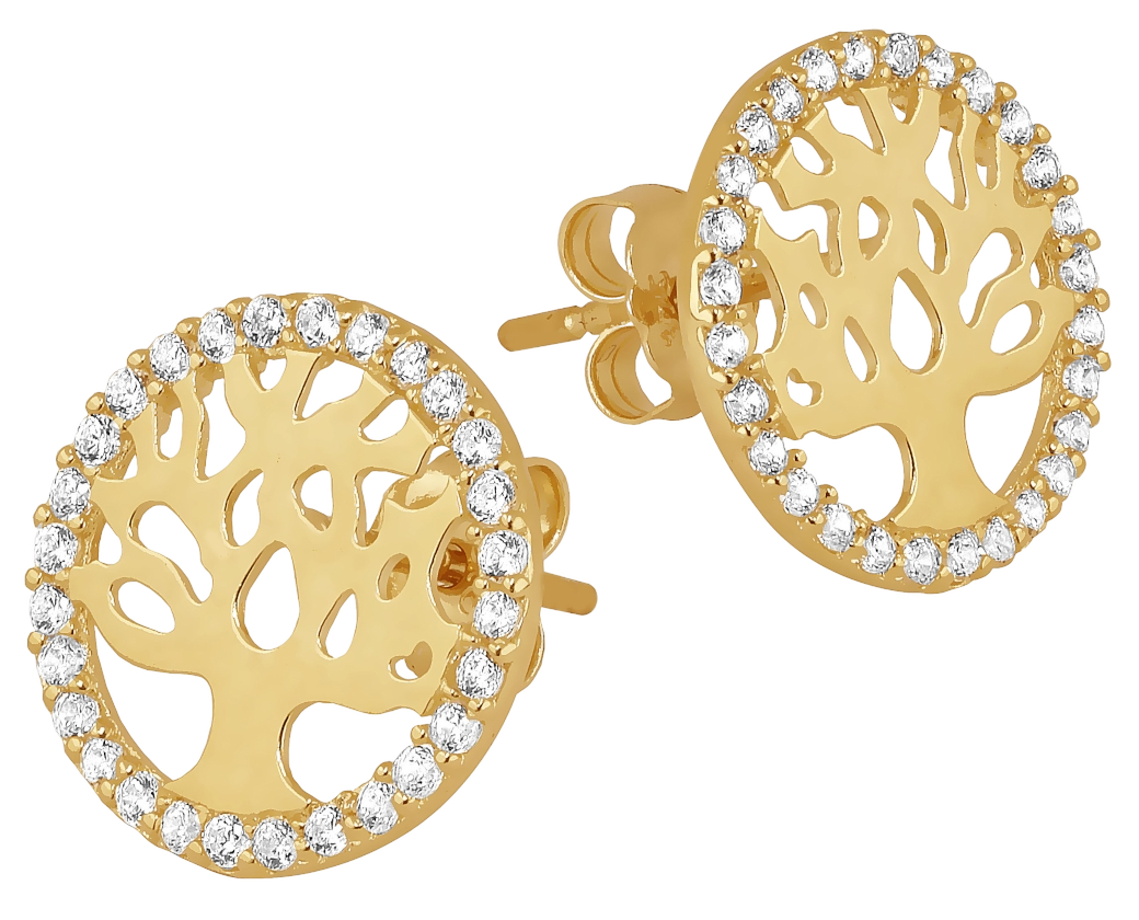 Lykken Symbols Tree of life kultakorvakorut elämänpuu 10 mm