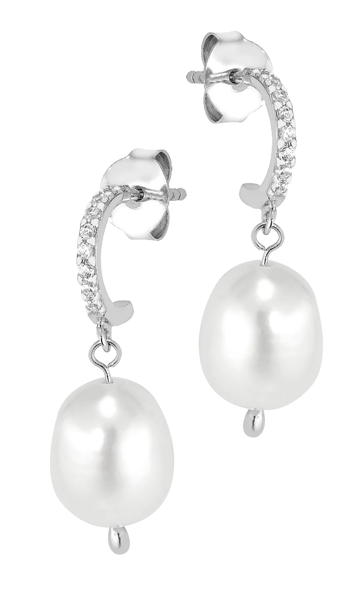 Lykken Pearls koukkuhopeakorvakorut helmillä