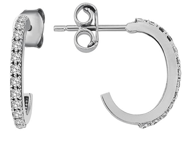 Lykken Casuals valkokultaiset korvarenkaat zirkonioilla 13,5 mm