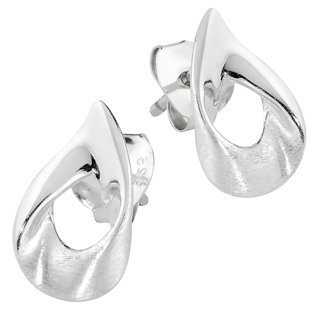 Lykken Casuals pisaranmalliset hopeiset tappikorvakorut 13 x 8 mm