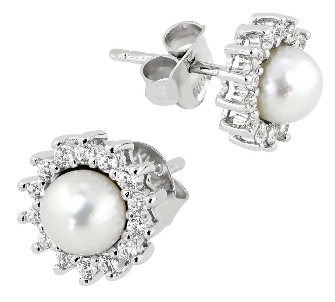 Lykken Pearls hopeiset tappikorvakorut 5 mm