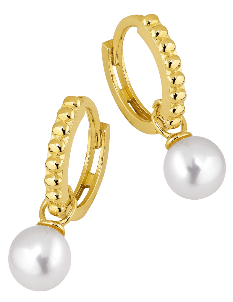 Lykken Pearls kultaiset korvarenkaat helmi