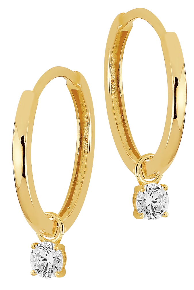 Lykken Casuals kultakorvakorut zirkonialla 12 mm